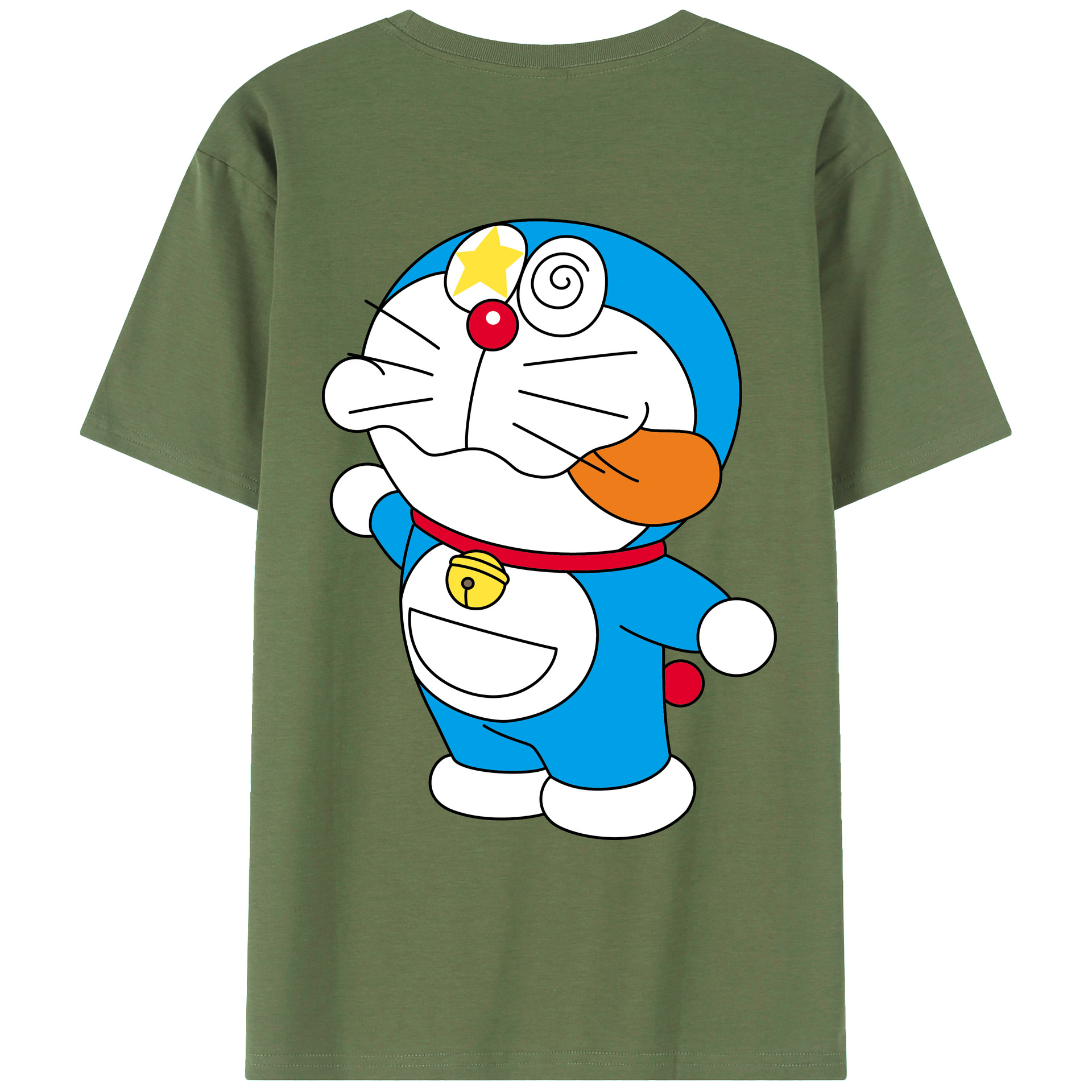 （画像用） ドラえもん Doraemon 綿100％ メンズ半袖Tシャツ（バックプリント） 通気性